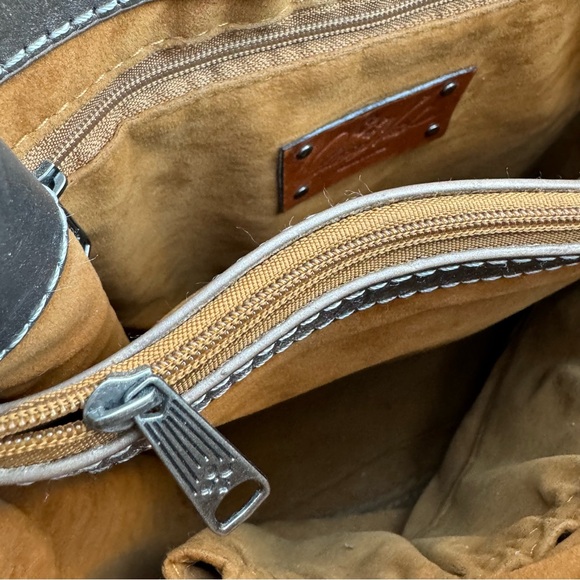 PATRICIA NASH Lavello Bucket Crossbody Gunmetal Sling Bag with Cejon Scarf - Picture 13 of 16